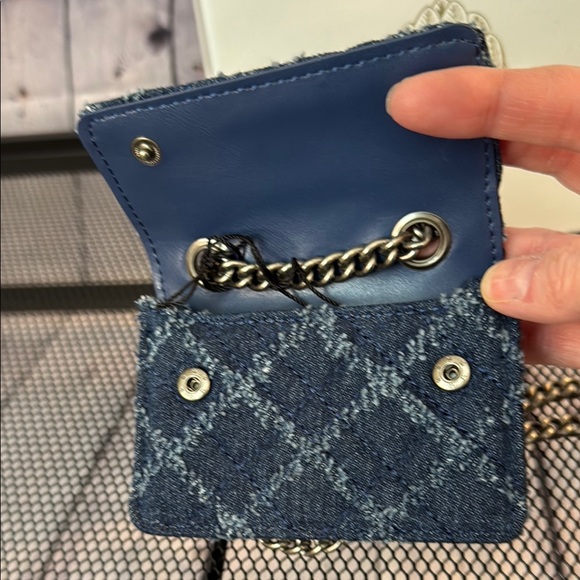 Kurt Geiger Blue Quilted Chain Bag - Picture 4 of 7